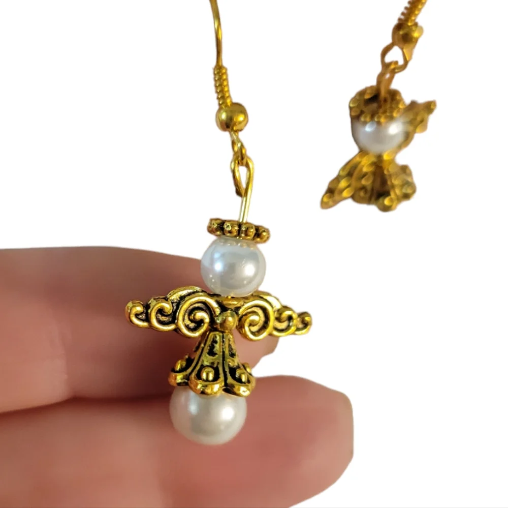 Hand Crafted Angel Pierced Earrings